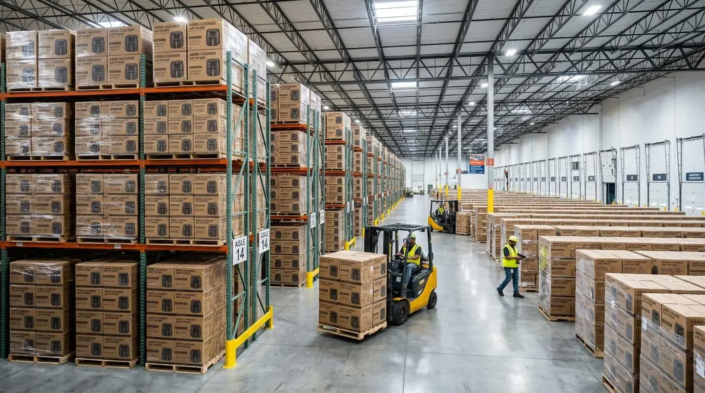 04.MOQ Differencessinreen Worker assembling a mechanical air fryer control panel with timer and temperature knobs on the production line