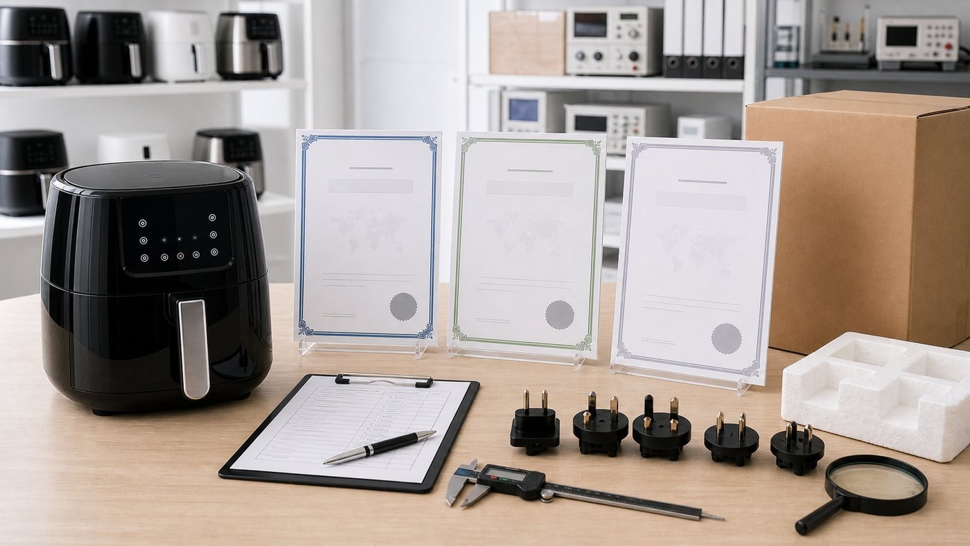Air fryer CE CB RoHS certification document review for importers