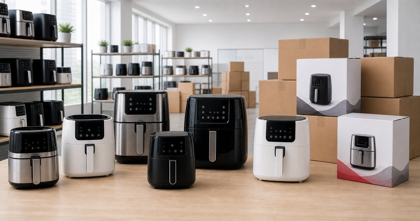Low cost air fryer supplier in China with affordable digital models and export cartons